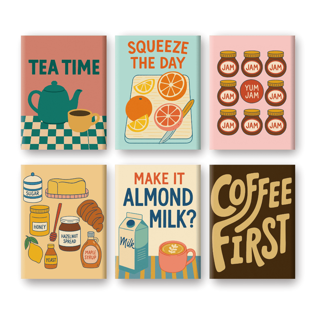 6 Mini Paintings   Cozy Morning Set