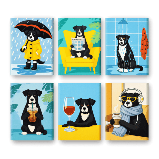 6 Mini Paintings - Dog Moments Set- Paint by Numbers