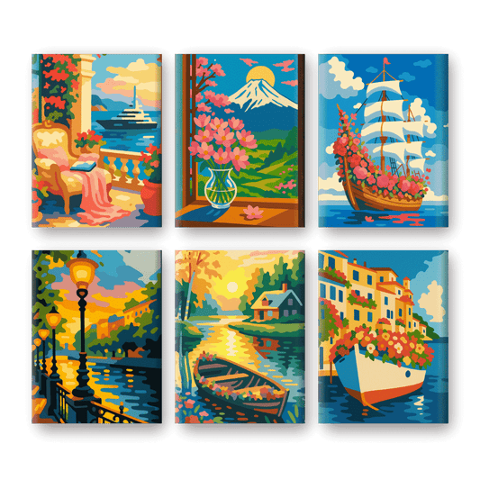 6 Mini Paintings | Dreamy Destinations Set- Paint by Numbers