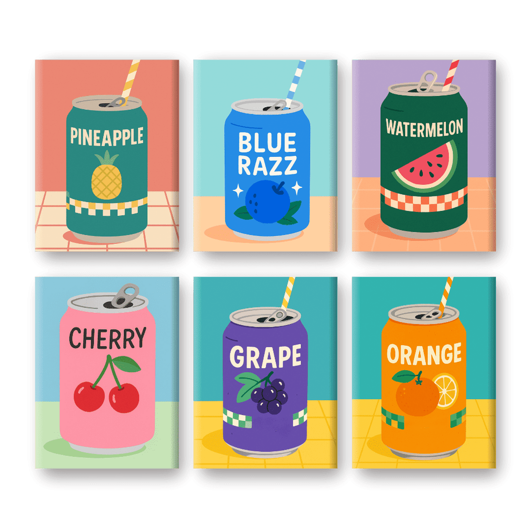 6 Mini Paintings   Fruity Soda Set