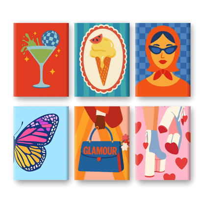 6 Mini Paintings - Glamour Set- Paint by Numbers