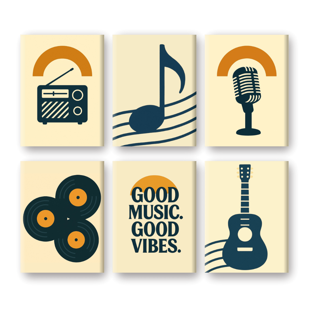 6 Mini Paintings - Good Music Set- Paint by Numbers