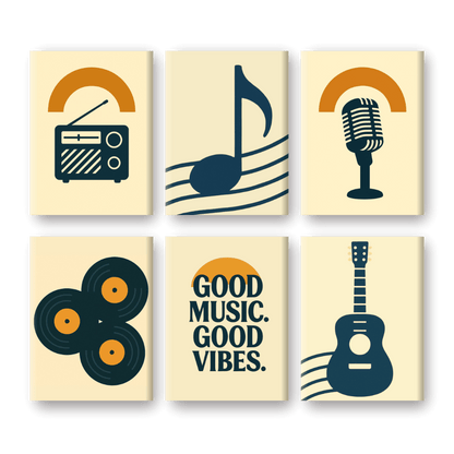 6 Mini Paintings - Good Music Set- Paint by Numbers