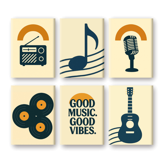 6 Mini Paintings - Good Music Set- Paint by Numbers