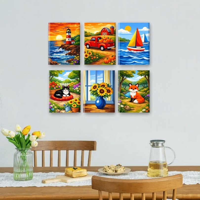 6 Mini Paintings - Gorgeus Landscapes Set