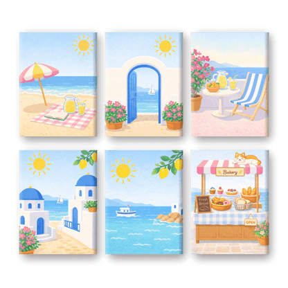 6 Mini Paintings - Greek Island Set- Paint by Numbers