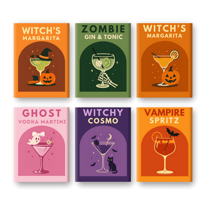 6 Mini Paintings - Halloween Cocktails Set-Paint by numbers