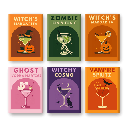 6 Mini Paintings - Halloween Cocktails Set-Paint by numbers