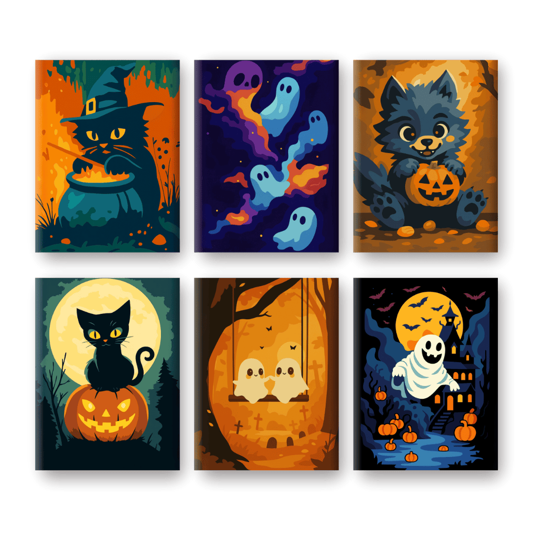 6 Mini Paintings   Halloween Vibes