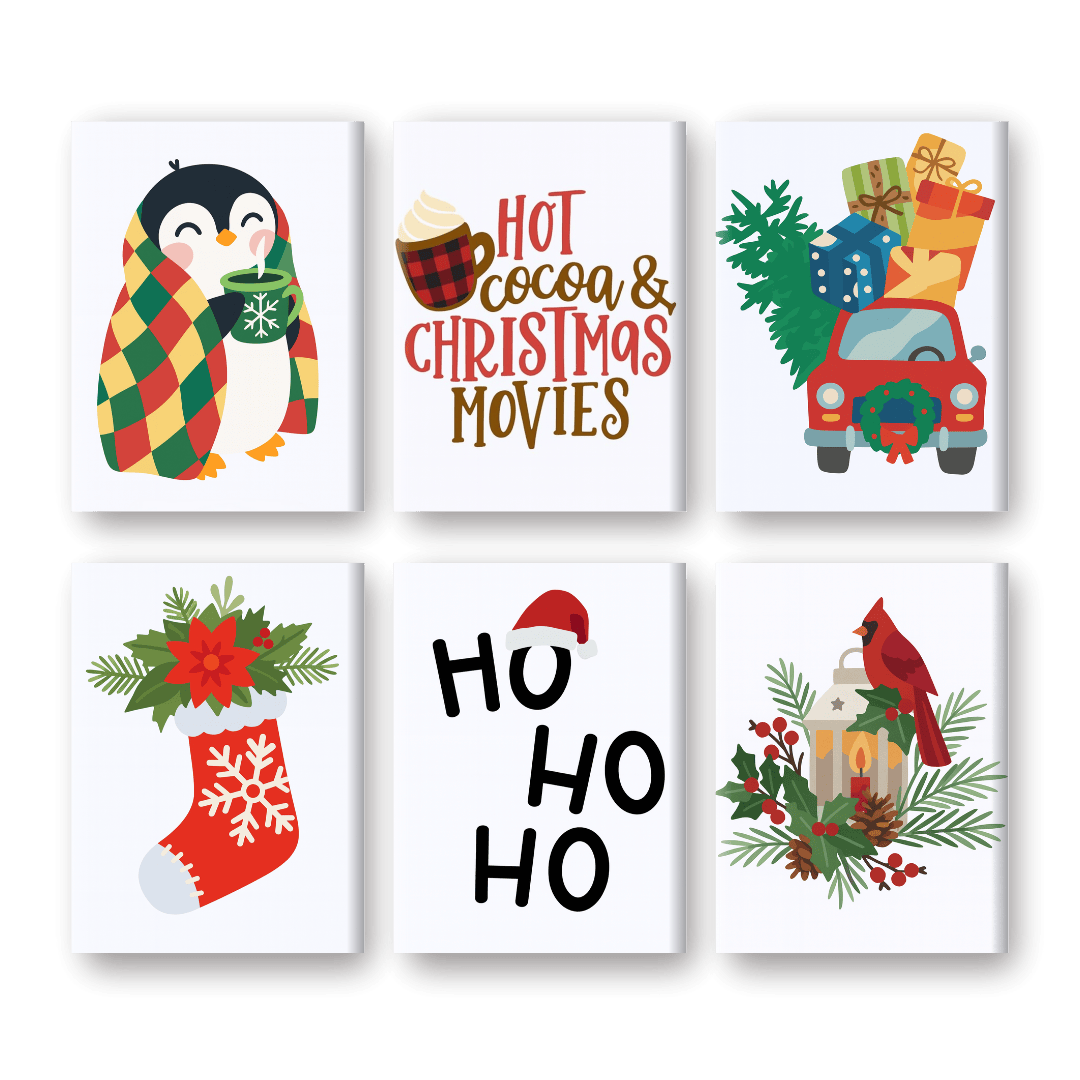 6 Mini Paintings - Ho Ho Ho Christmas Set-Paint by numbers
