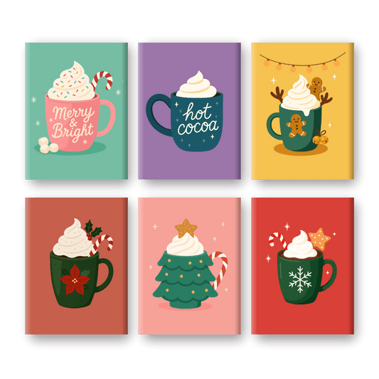 6 Mini Paintings - Hot Chocolate Christmas Set- Paint by Numbers
