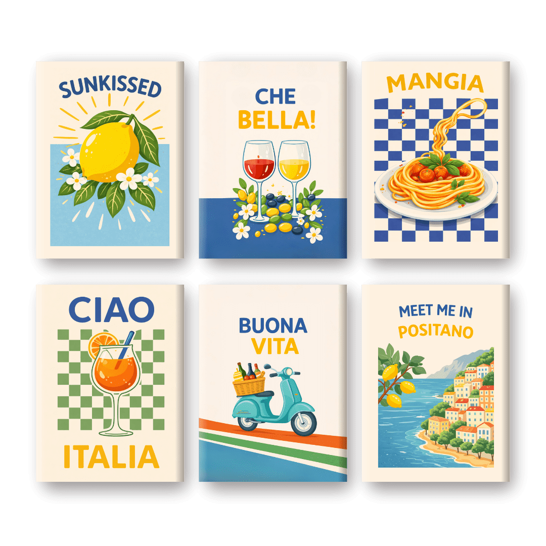 6 Mini Paintings - Italian Buona Vita Set- Paint by Numbers