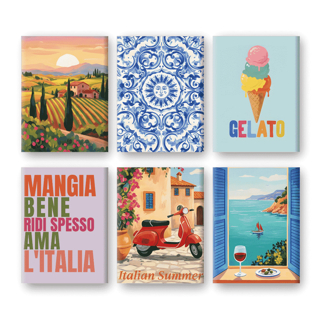 6 Mini Paintings Italian Lifestyle Set Paint by numbers