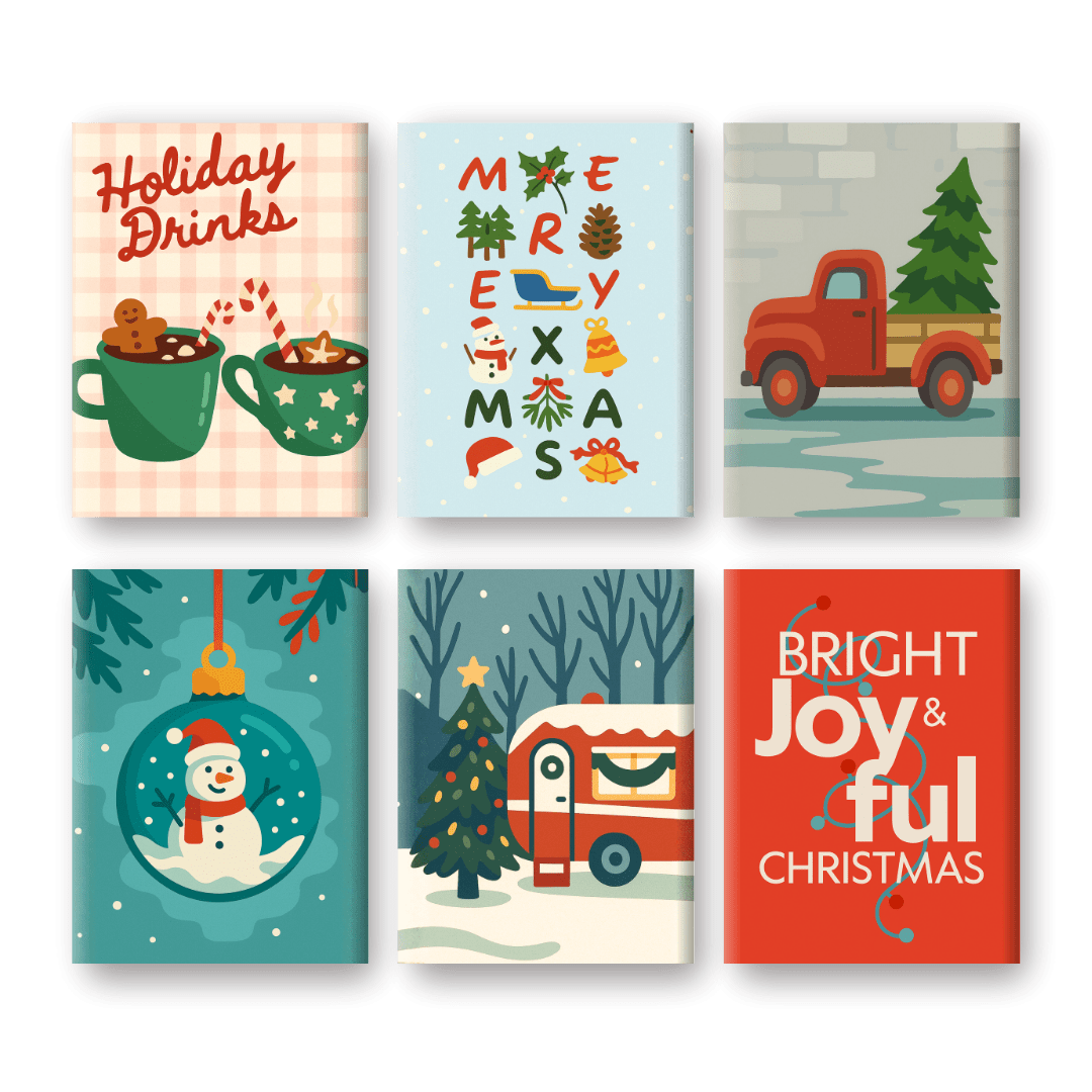 6 Mini Paintings | Joyful Christmas Set- Paint by Numbers