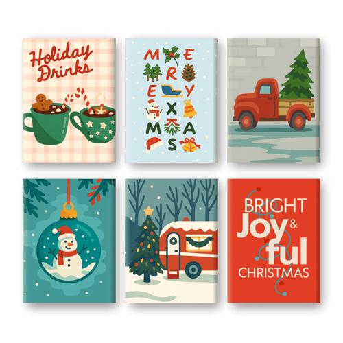 6 Mini Paintings | Joyful Christmas Set