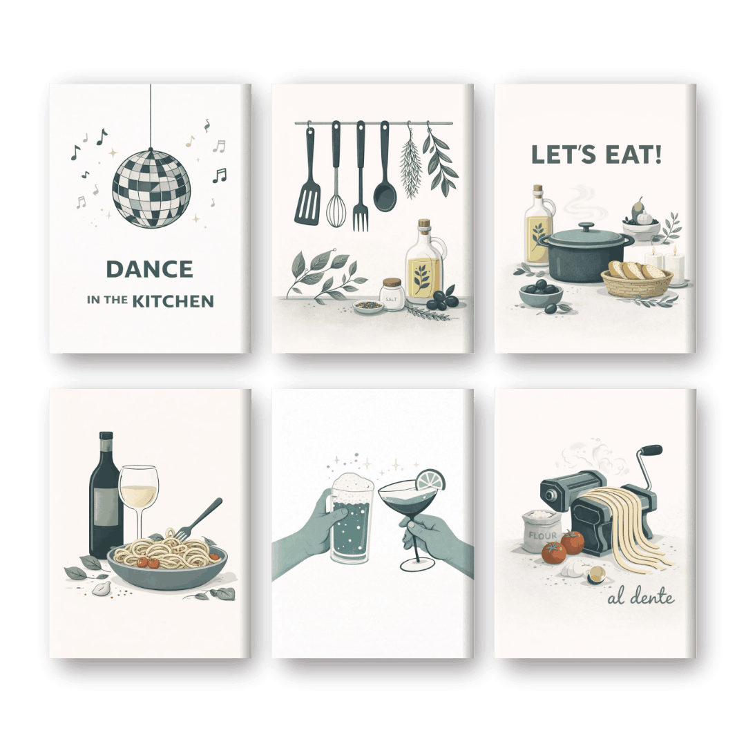 6 Mini Paintings - Kitchen Moments Set- Paint by Numbers