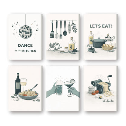 6 Mini Paintings - Kitchen Moments Set- Paint by Numbers
