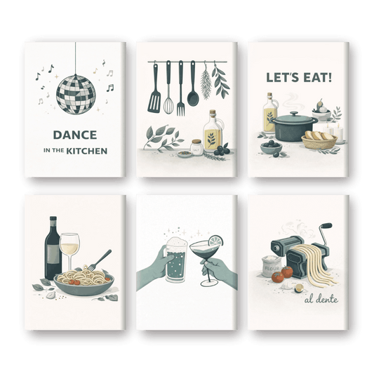6 Mini Paintings - Kitchen Moments Set- Paint by Numbers