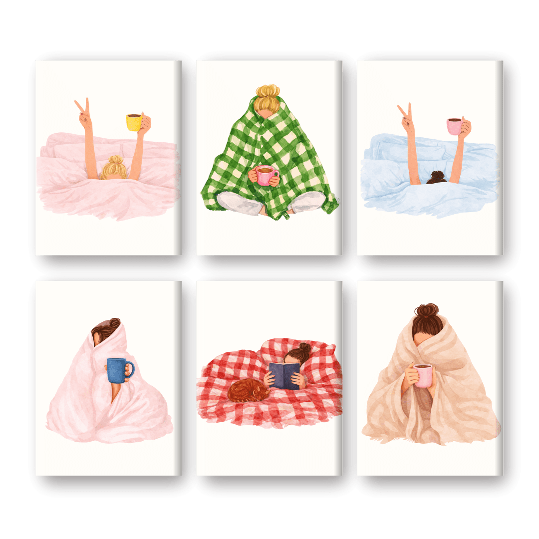 6 Mini Paintings - Lazy Morning Set- Paint by Numbers