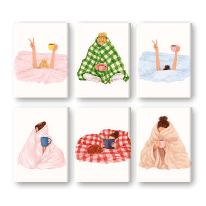 6 Mini Paintings - Lazy Morning Set- Paint by Numbers