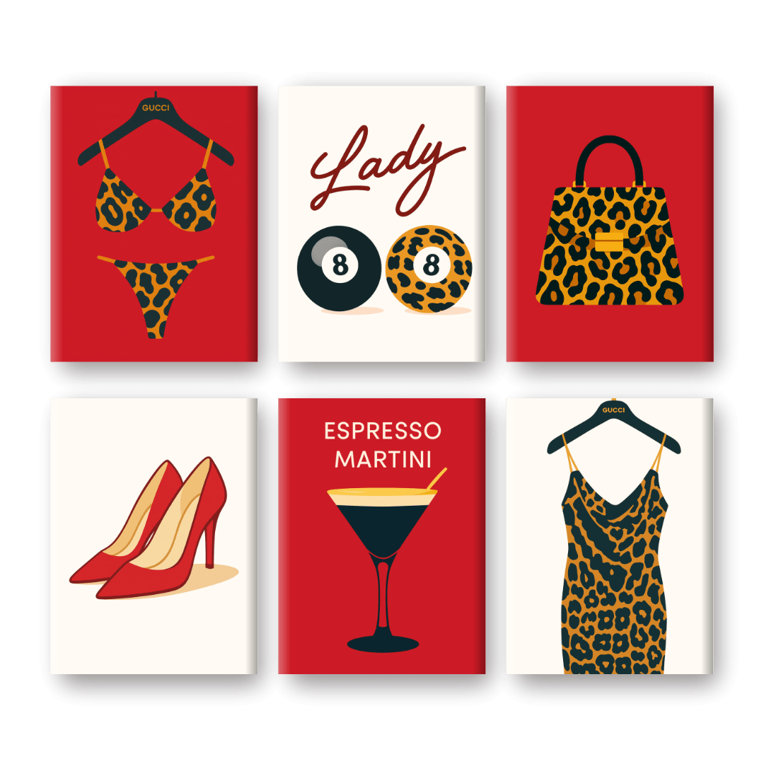 6 Mini Paintings - Leopard Print Set- Paint by Numbers
