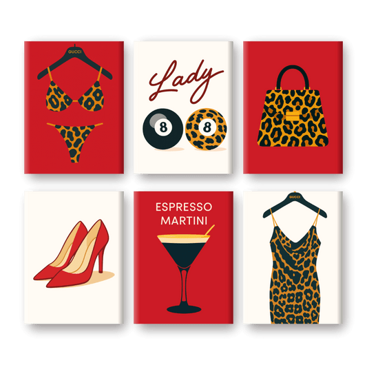 6 Mini Paintings - Leopard Print Set- Paint by Numbers