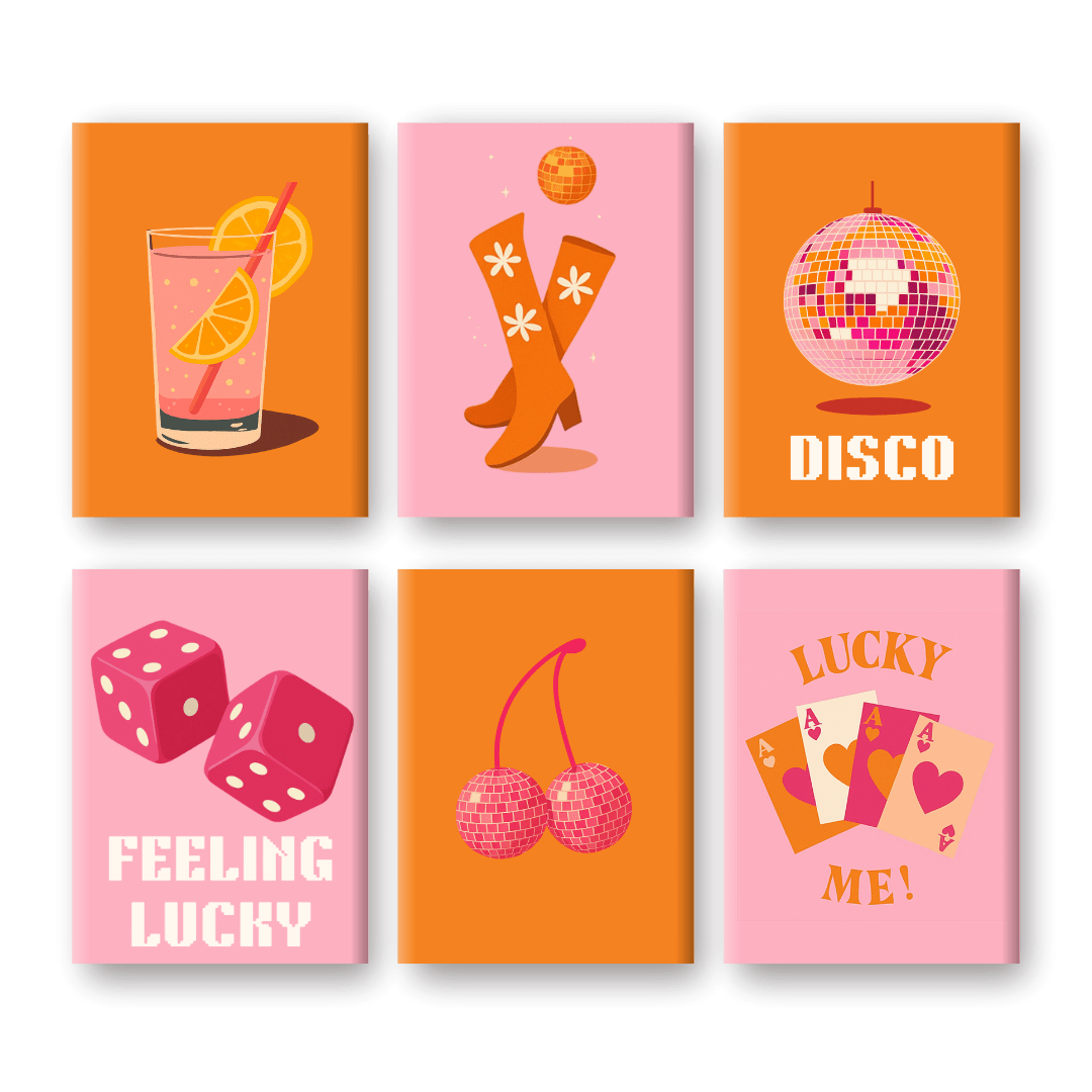 6 Mini Paintings - Lucky Disco Set- Paint by Numbers