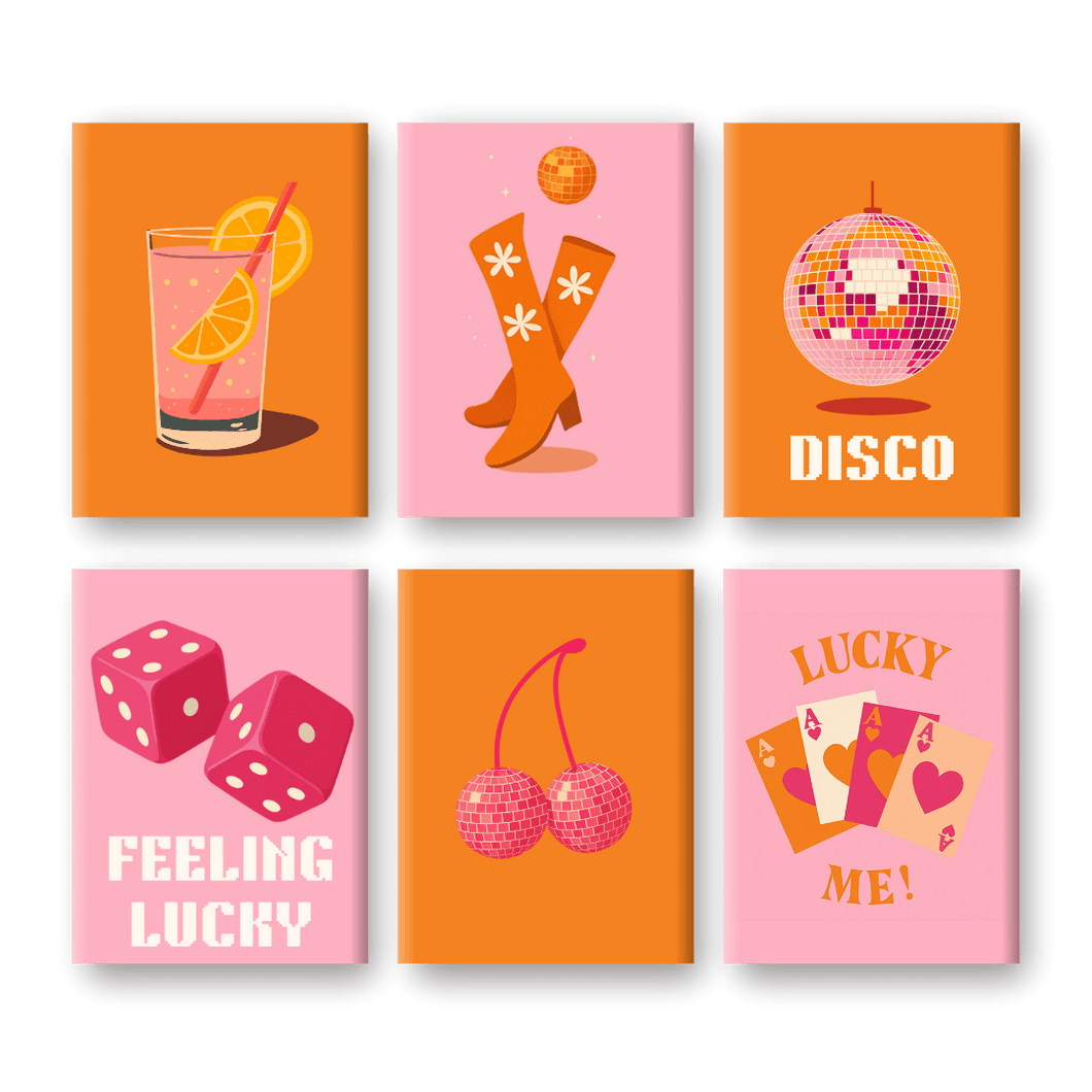 6 Mini Paintings   Lucky Disco Set