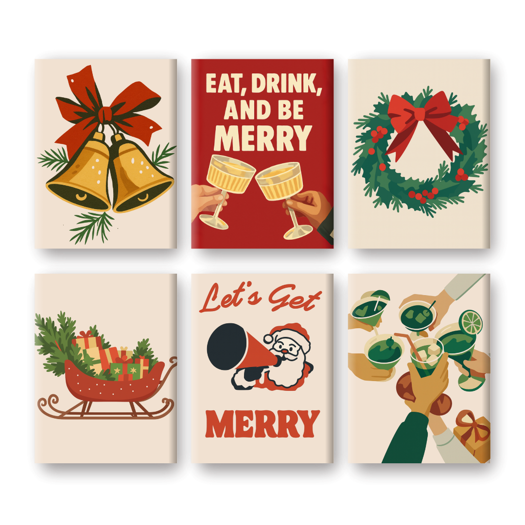 6 Mini Paintings - Merry Xmas Set-Paint by numbers