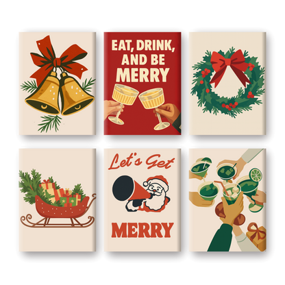 6 Mini Paintings - Merry Xmas Set-Paint by numbers