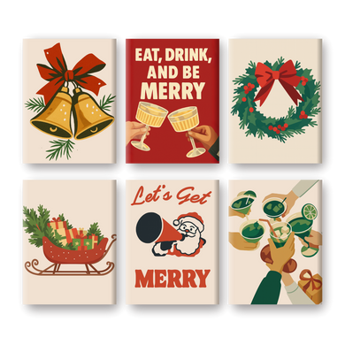 6 Mini Paintings - Merry Xmas Set