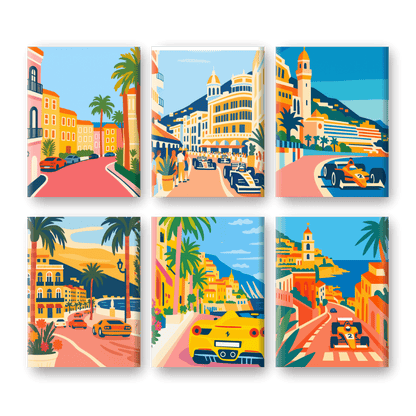 6 Mini Paintings - Monte Carlo Set- Paint by Numbers