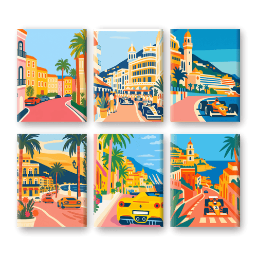 6 Mini Paintings - Monte Carlo Set