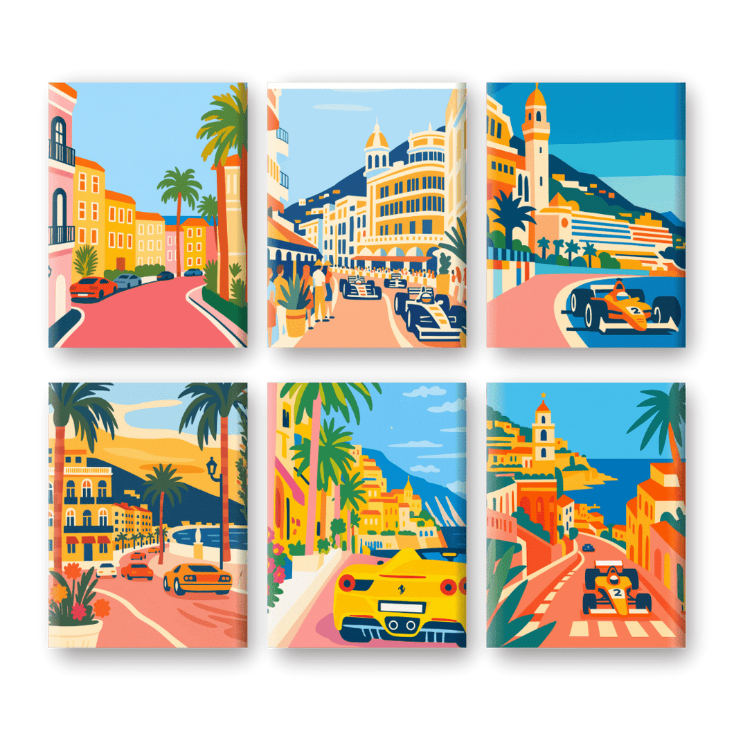 6 Mini Paintings   Monte Carlo Set
