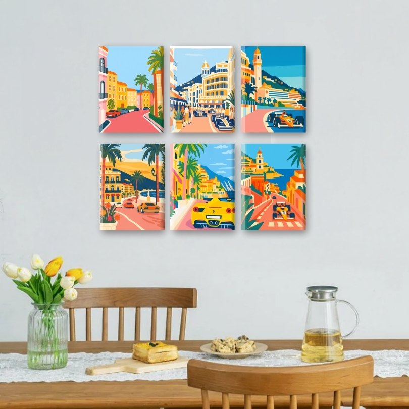 6 Mini Paintings - Monte Carlo Set