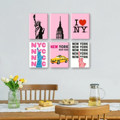 6 Mini Paintings - New York Set Mockup