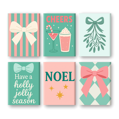 6 Mini Paintings | Pastel Christmas Set- Paint by Numbers