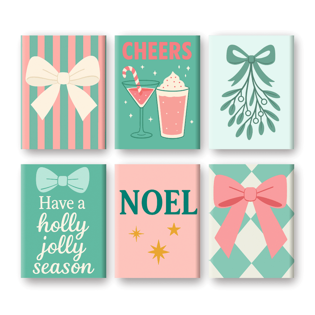 6 Mini Paintings | Pastel Christmas Set