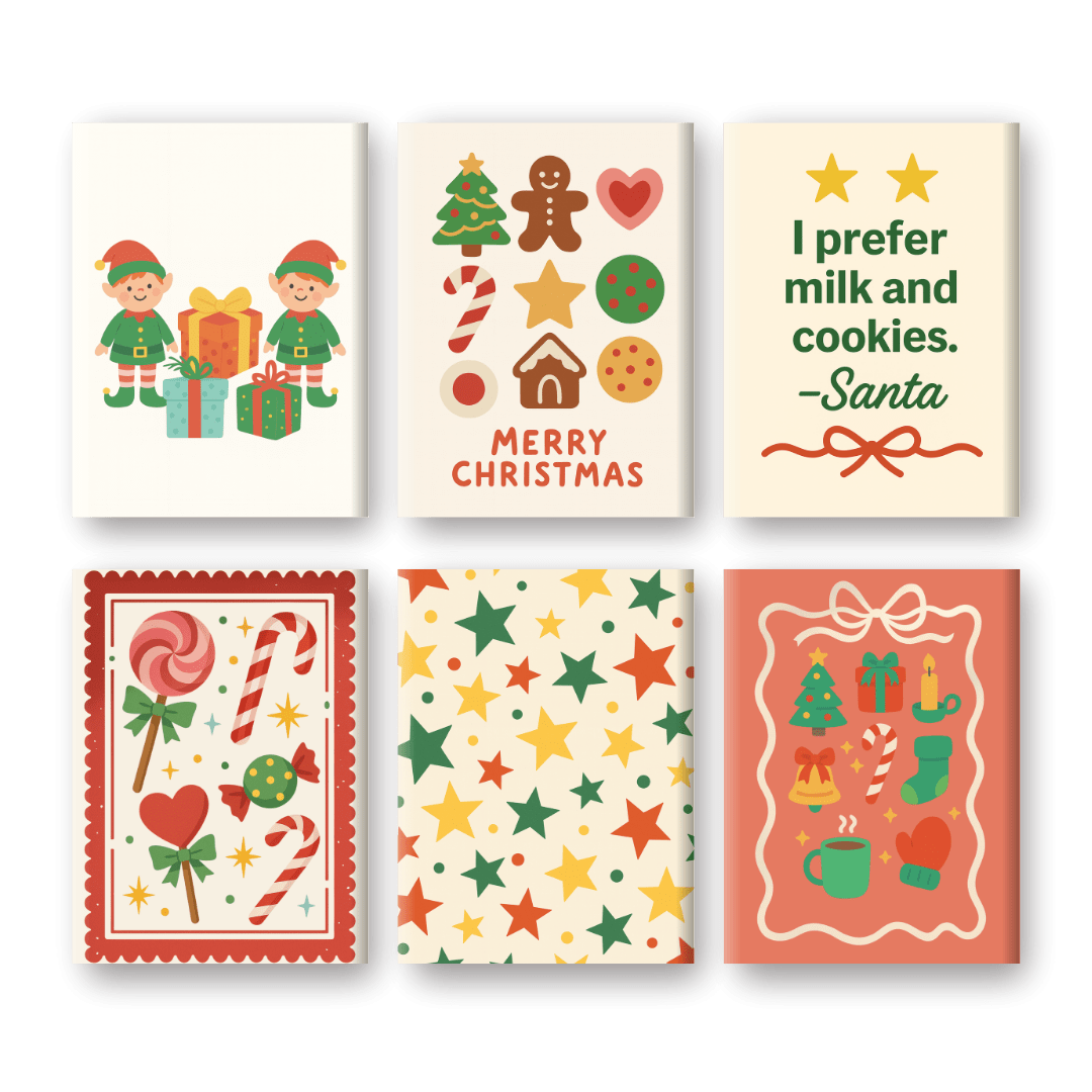 6 Mini Paintings | Christmas Treats Set- Paint by Numbers