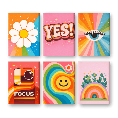 6 Mini Paintings - Retro Joy Set- Paint by Numbers