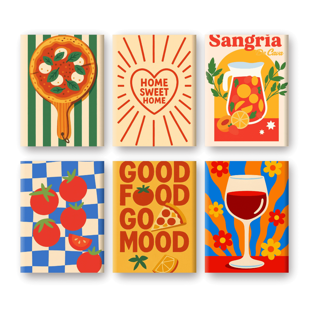 6 Mini Paintings - Sangria Set- Paint by Numbers
