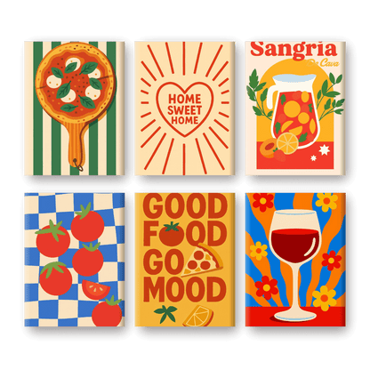 6 Mini Paintings - Sangria Set- Paint by Numbers