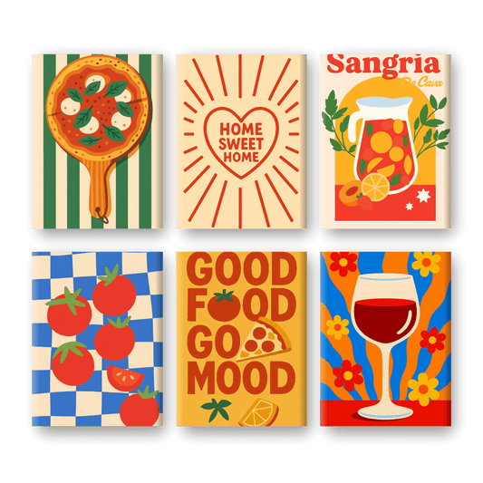 6 Mini Paintings - Sangria Set- Paint by Numbers