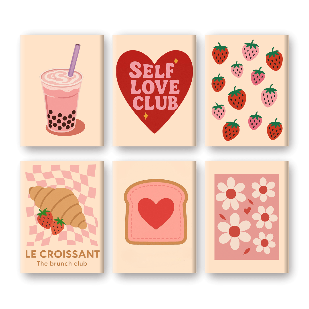 6 Mini Paintings - Self Love Cub set- Paint by Numbers