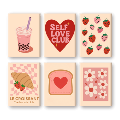 6 Mini Paintings - Self Love Cub set- Paint by Numbers