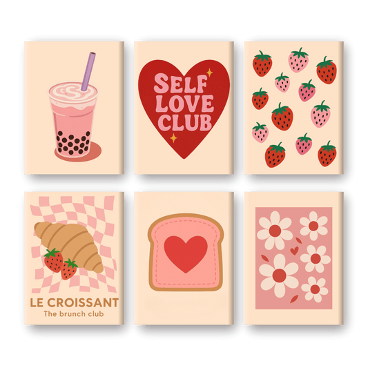 6 Mini Paintings - Self Love Cub set- Paint by Numbers