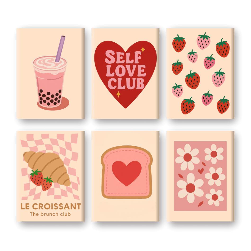 6 Mini Paintings   Self Love Cub set