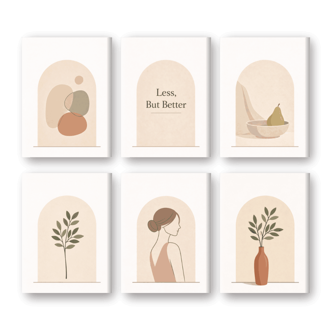 6 Mini Paintings - Simple Living Set- Paint by Numbers