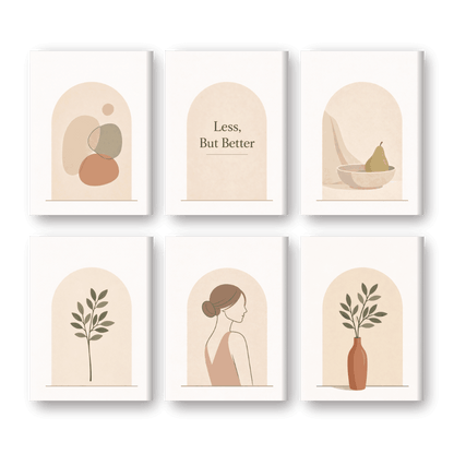 6 Mini Paintings - Simple Living Set- Paint by Numbers