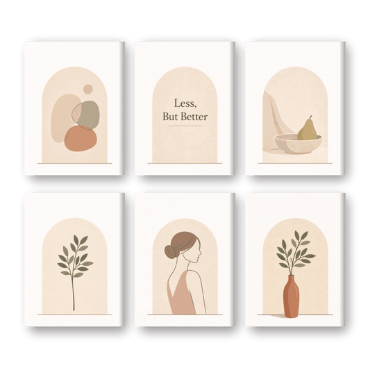 6 Mini Paintings - Simple Living Set- Paint by Numbers